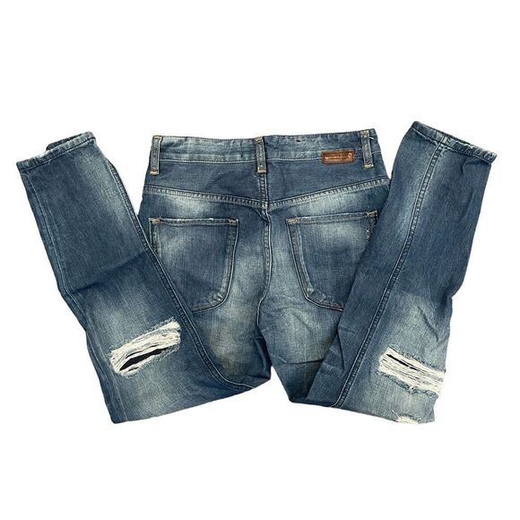 Maison Scotch L'Adorable Distressed Sky Boyfriend Jeans Indigo Women's 25 - Picture 3 of 14